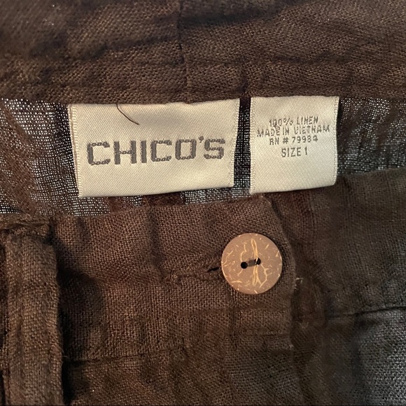 Chicos cocoa brown linen crop pants - Picture 5 of 6
